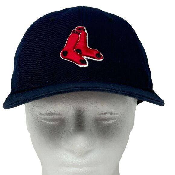 Boston Red Sox Hat Baseball Cap Fitted 7 1/8 Blue MLB Hat Land 6 Panel - Picture 2 of 9